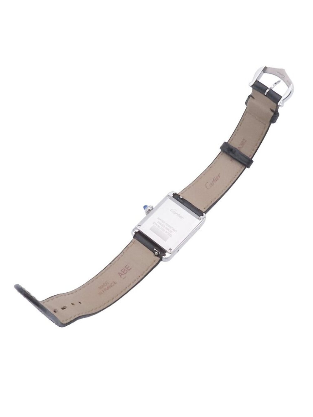 Cartier Tank Must SM Silver Stainless Steel Leather Watch Quartz - Picture 3 of 9